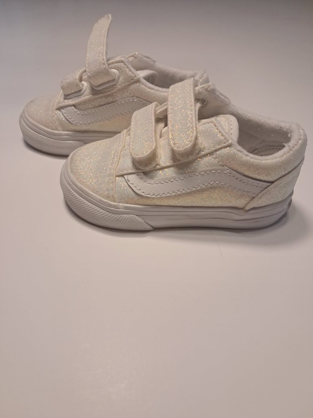 Vans White/Glitter Shoes Toddler Size 5